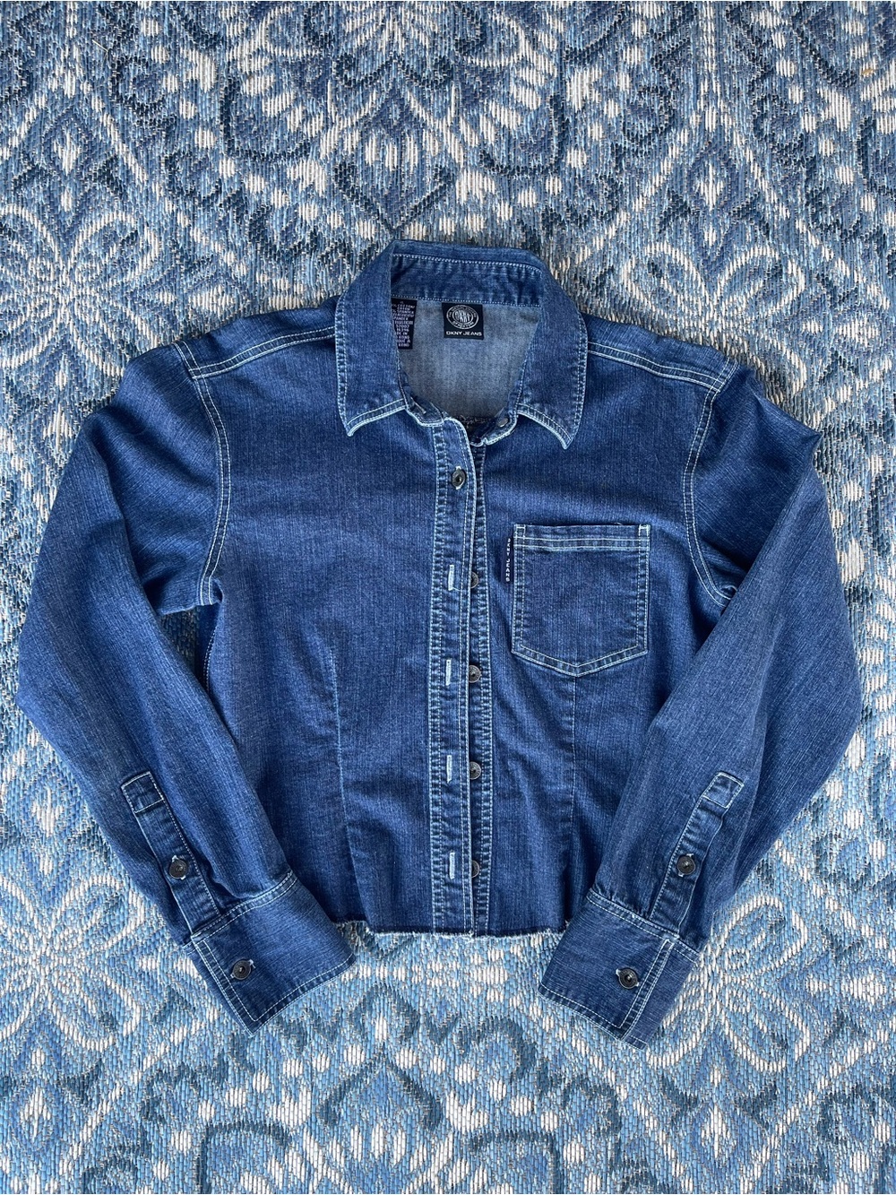 DKNY Women’s Denim Button-Front Jacket - Blue, Size Small